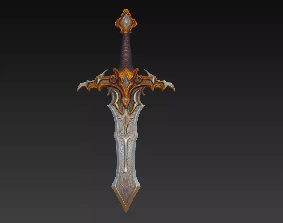 Emberfang Fantasy Sword - Low Poly Stylized 3D Weapon Low-poly 3D model_6