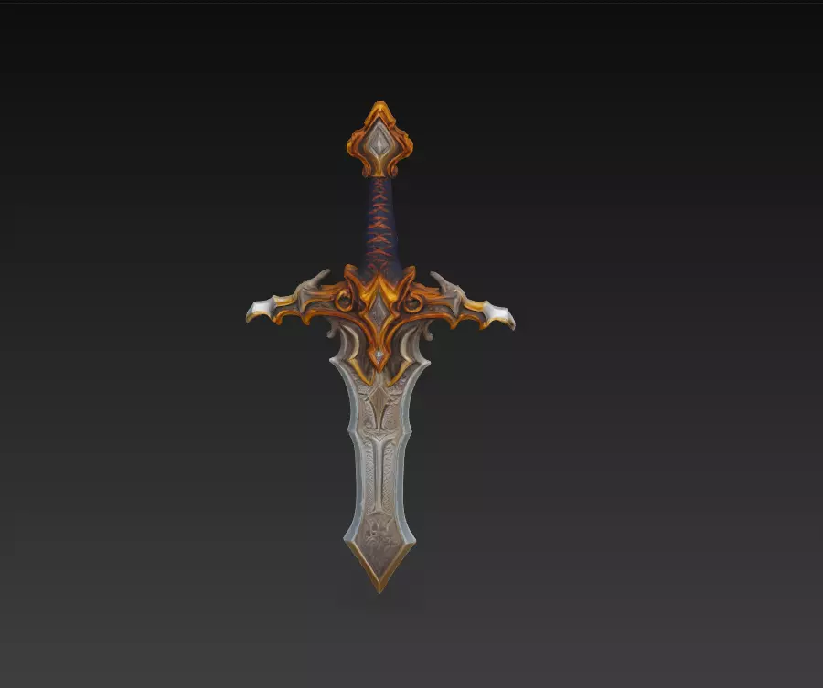Emberfang Fantasy Sword - Low Poly Stylized 3D Weapon Low-poly 3D model_7
