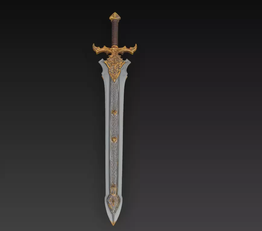 Royal Longblade Fantasy Sword - Low Poly 3D Weapon Low-poly 3D model_2