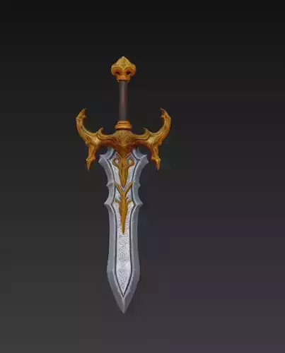 Royal Guard Fantasy Sword - Low Poly Stylized 3D Weapon Low-poly 3D model