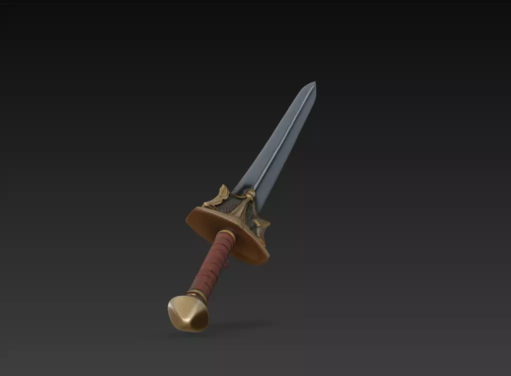 Epic Fantasy Sword Game Ready - 3D Print Friendly Low-poly 3D model_6