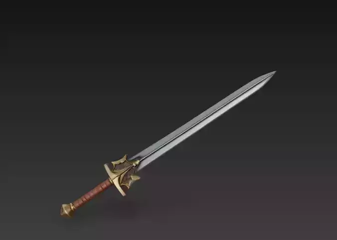 Epic Fantasy Sword Game Ready - 3D Print Friendly Low-poly 3D model Epic Fantasy Sword Game Ready - 3D Print Friendly Low-poly 3D model