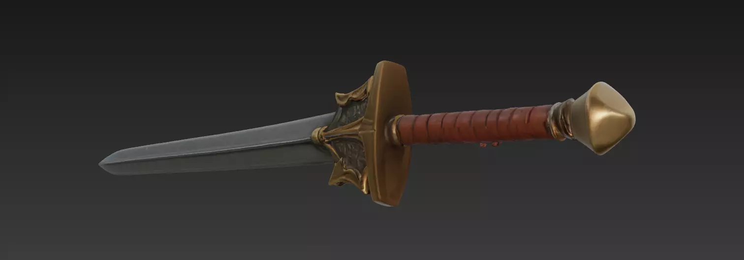Epic Fantasy Sword Game Ready - 3D Print Friendly Low-poly 3D model_5