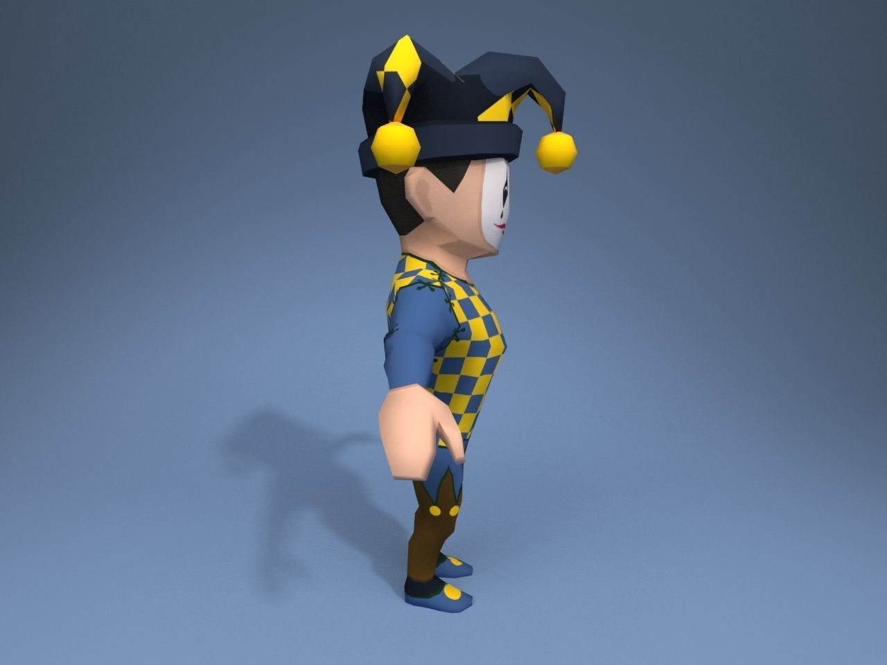 Medieval character jester 02 Low-poly 3D model_7