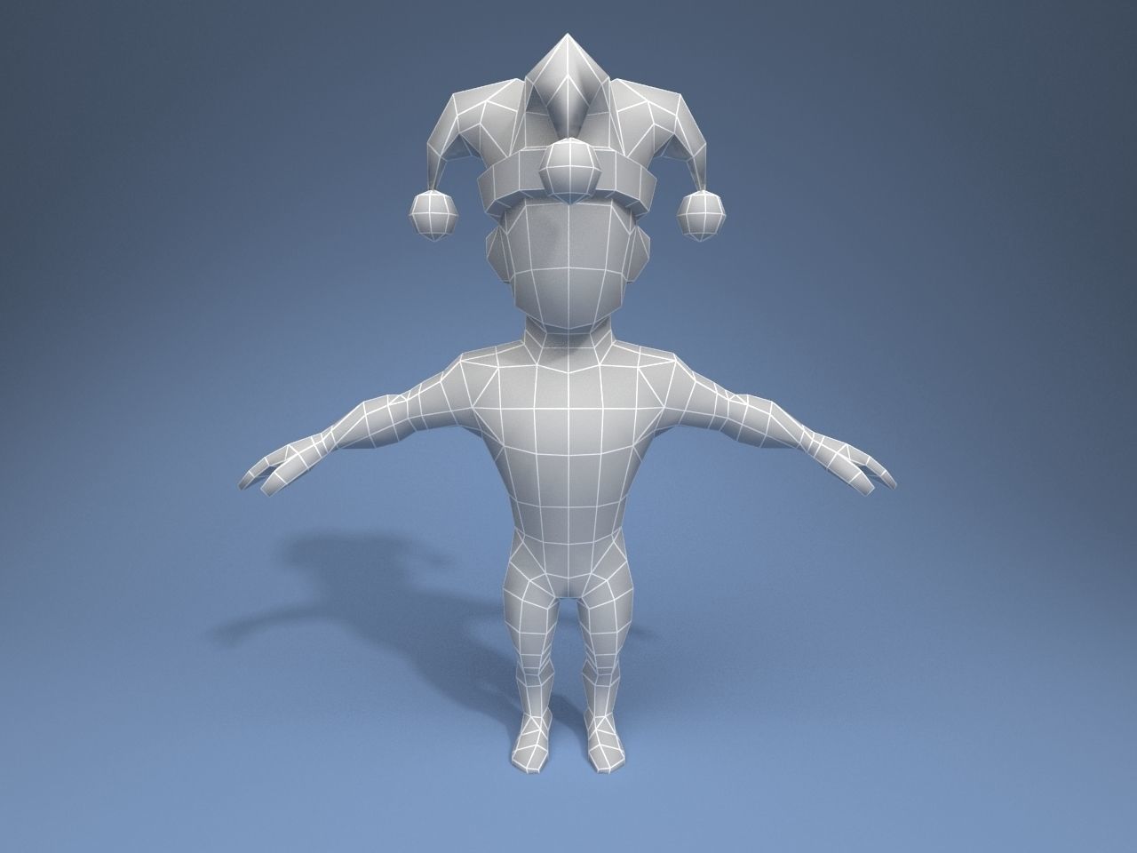 Medieval character jester 02 Low-poly 3D model_8