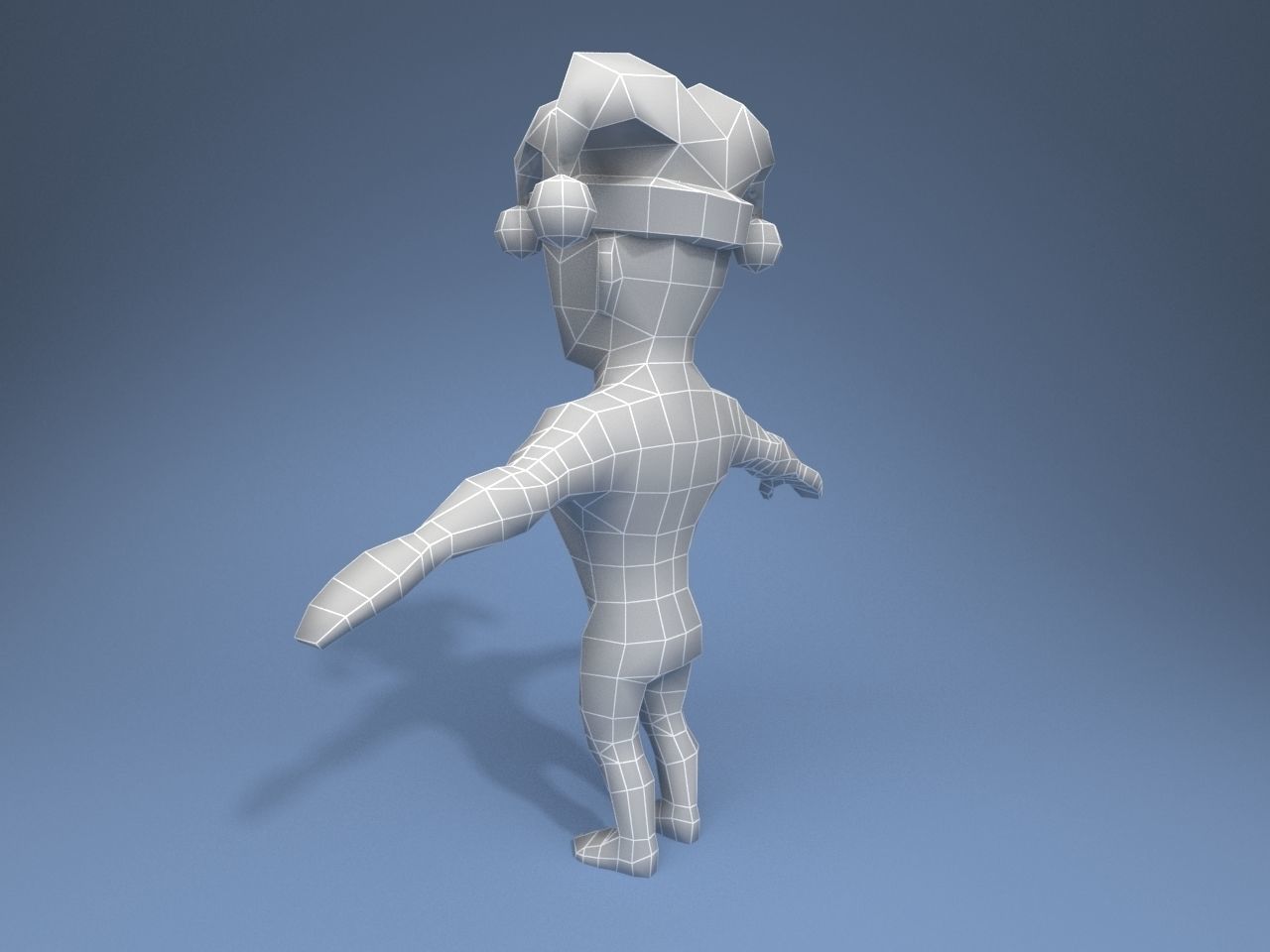 Medieval character jester 02 Low-poly 3D model_11