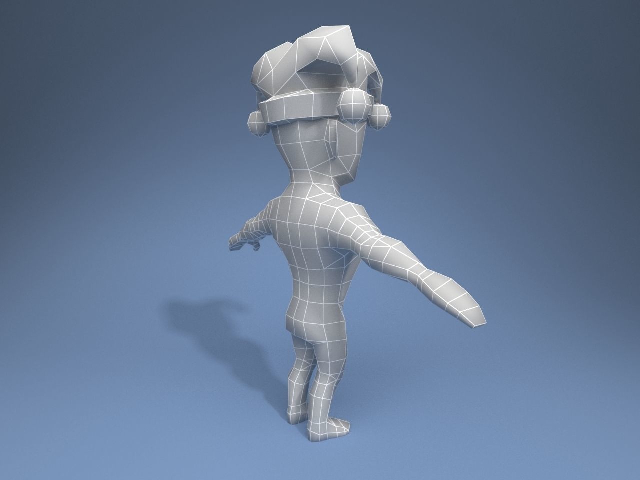 Medieval character jester 03 Low-poly 3D model_13