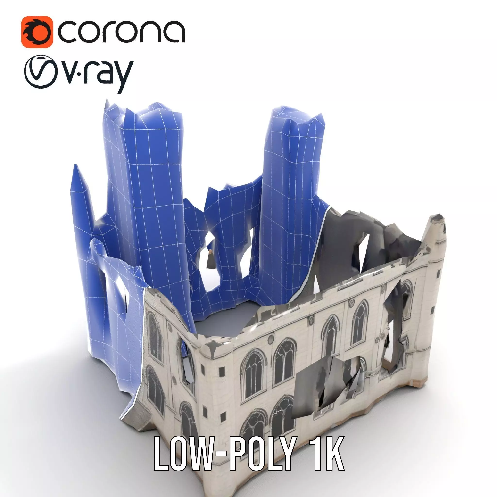 Medieval Stone Castle model pack Low-poly 3D model_27