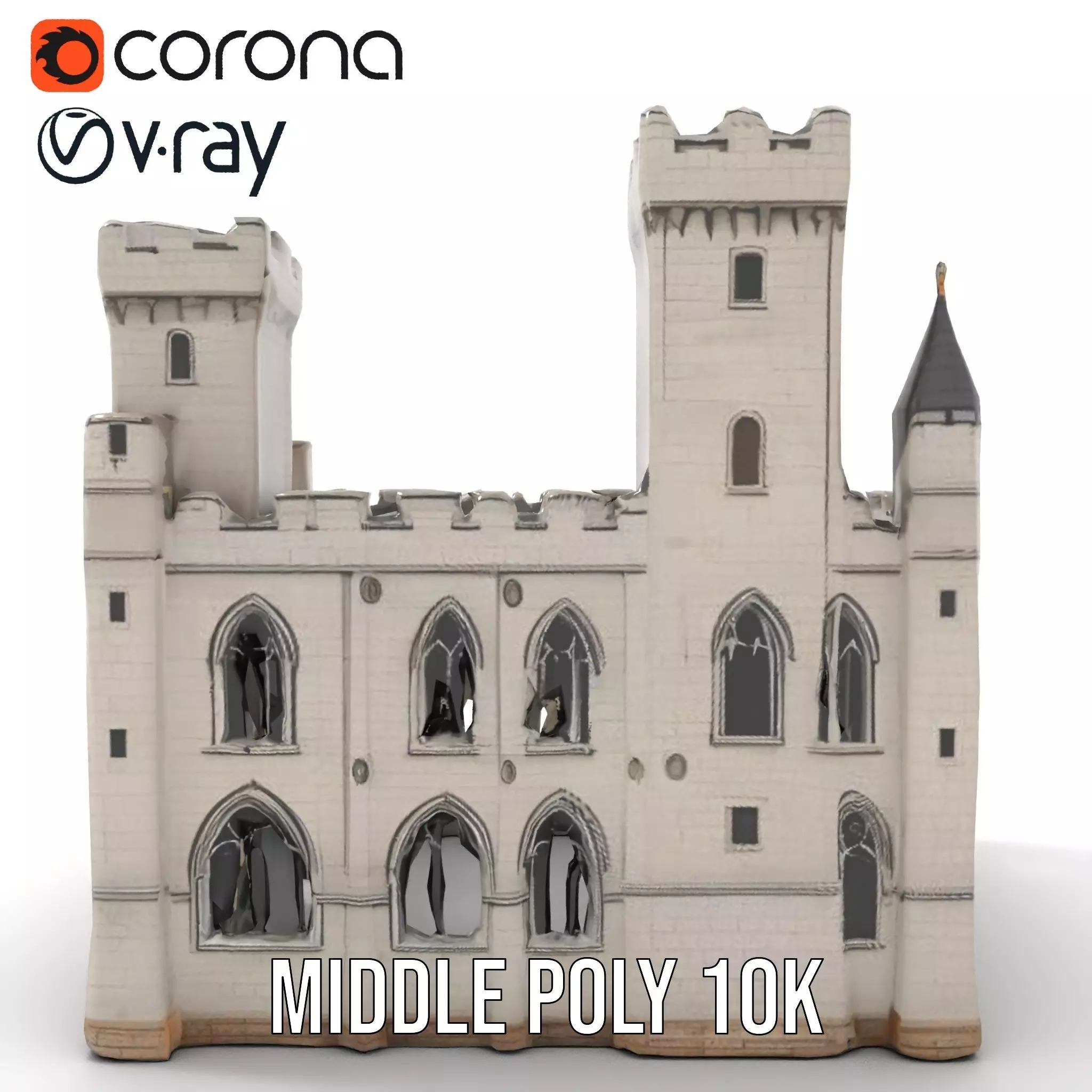 Medieval Stone Castle model pack Low-poly 3D model_6