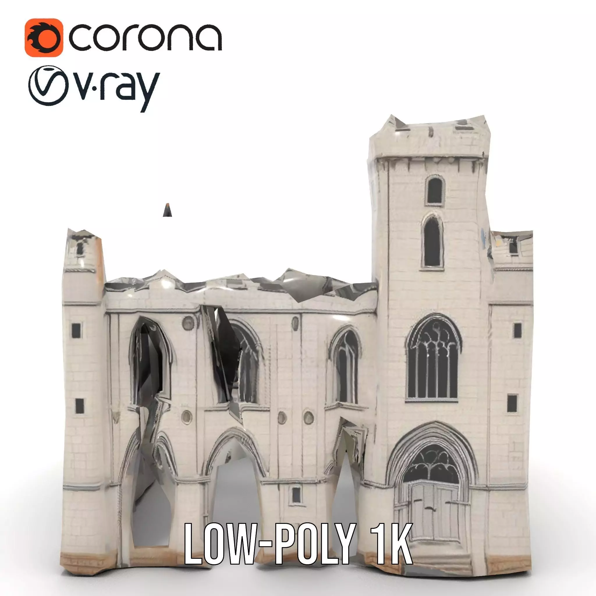 Medieval Stone Castle model pack Low-poly 3D model_21