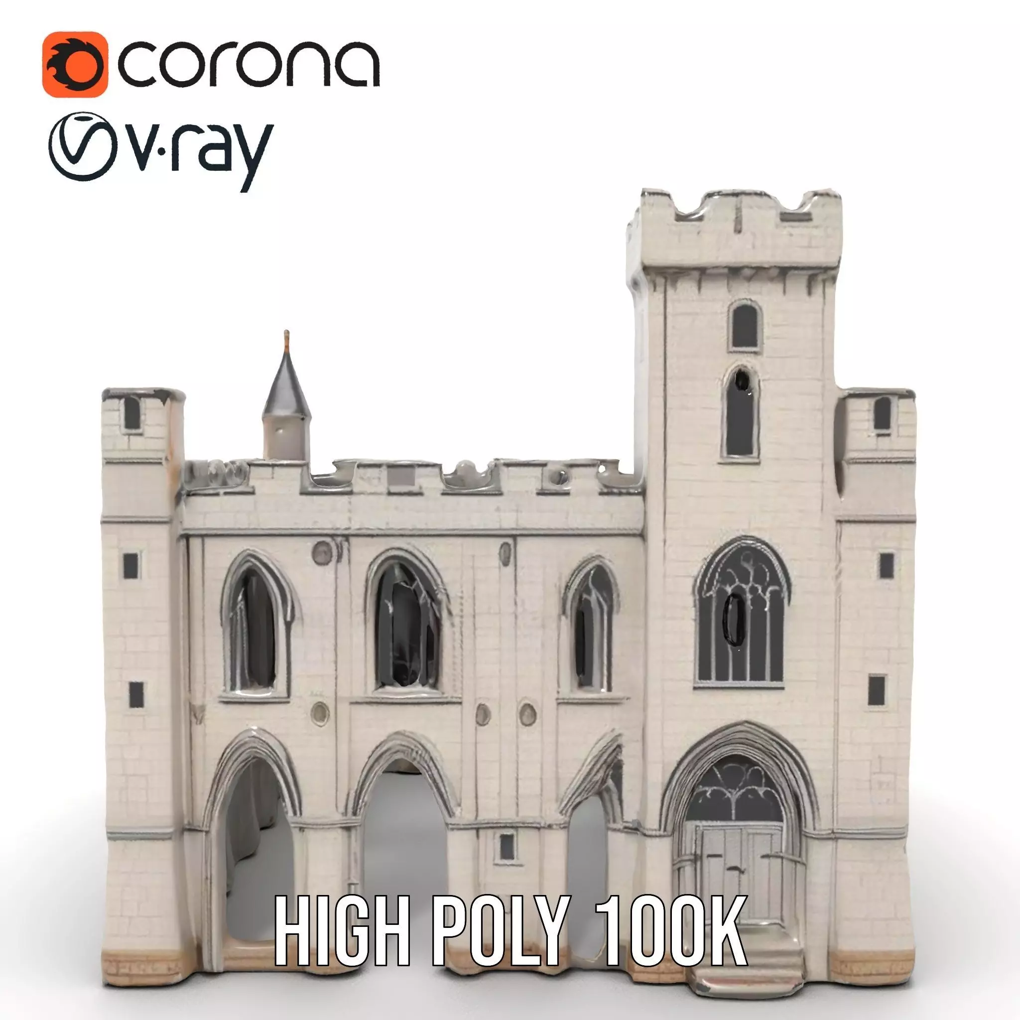 Medieval Stone Castle model pack Low-poly 3D model_28