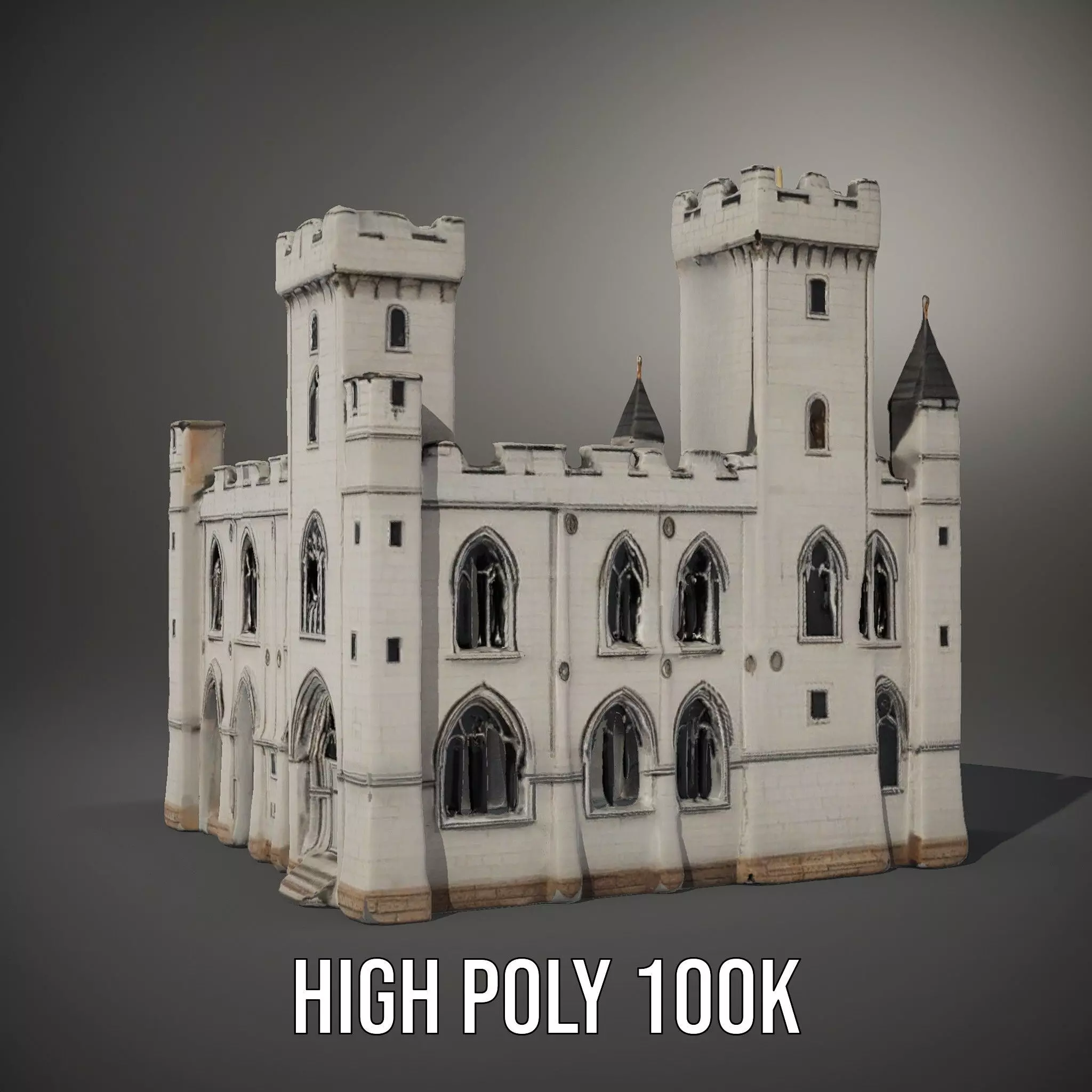 Medieval Stone Castle model pack Low-poly 3D model_9
