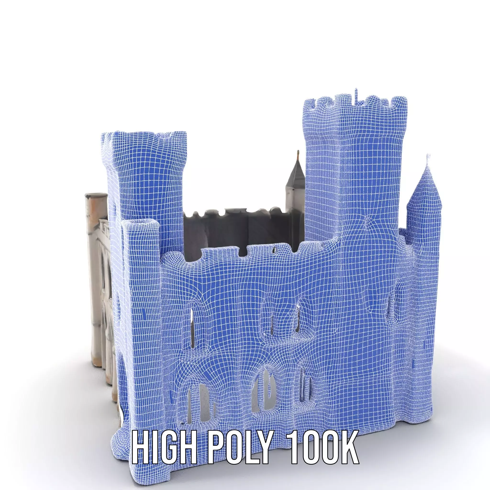 Medieval Stone Castle model pack Low-poly 3D model_4