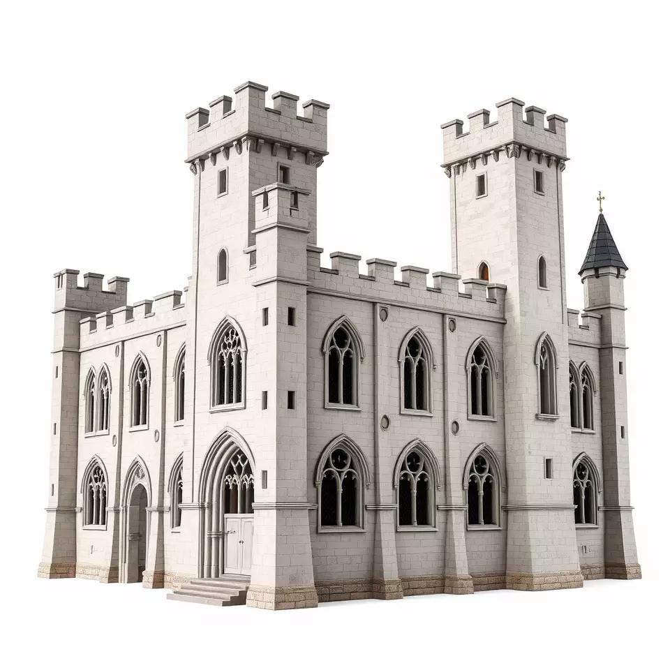 Medieval Stone Castle model pack Low-poly 3D model_2