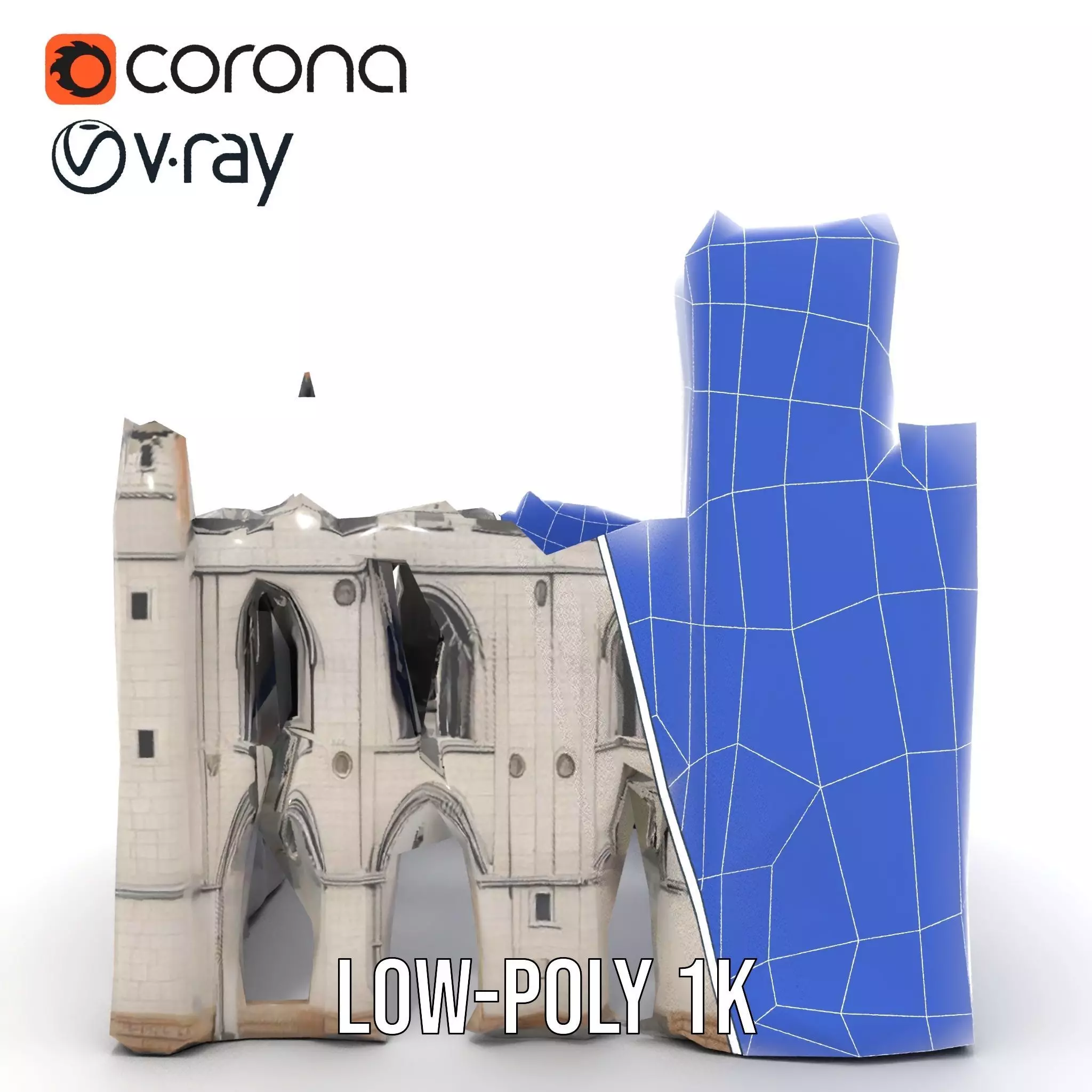 Medieval Stone Castle model pack Low-poly 3D model_30