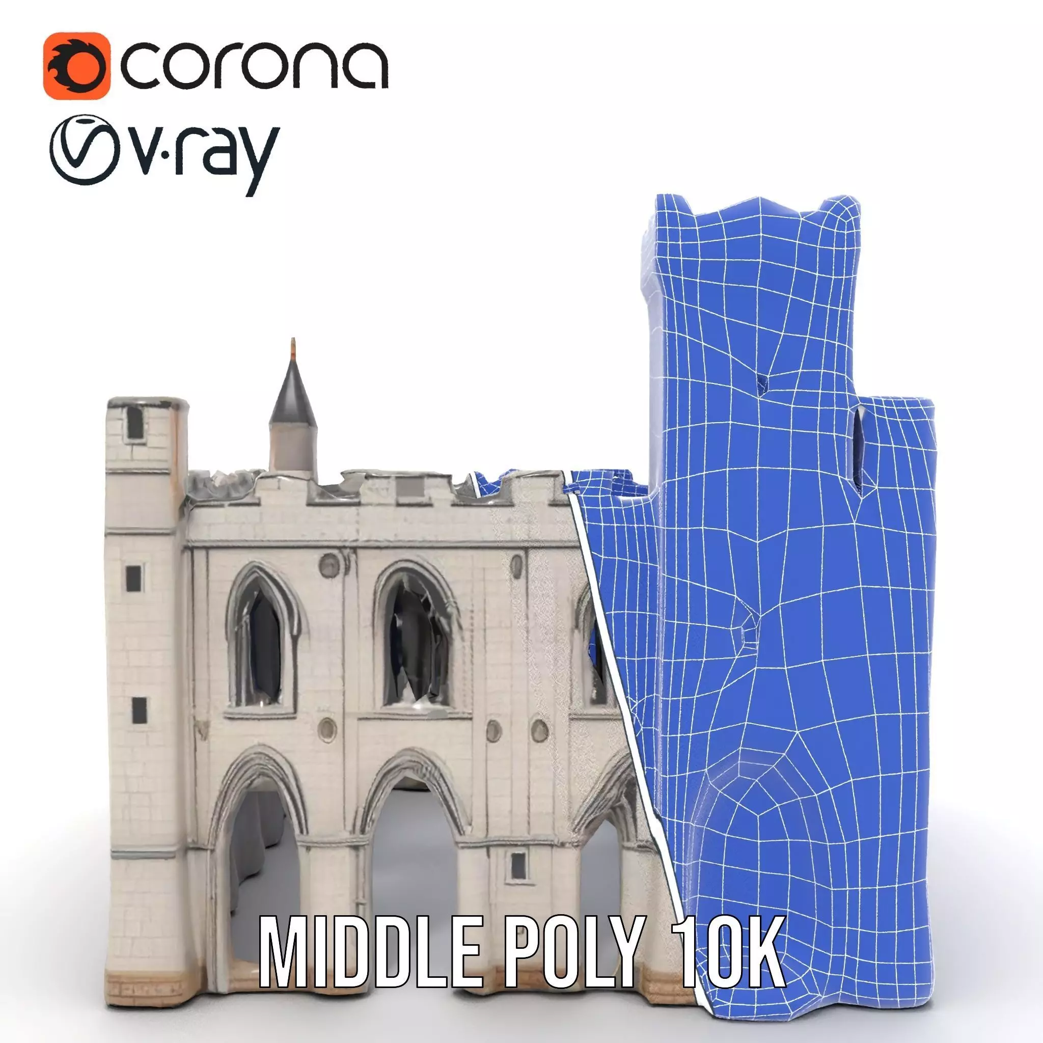 Medieval Stone Castle model pack Low-poly 3D model_20