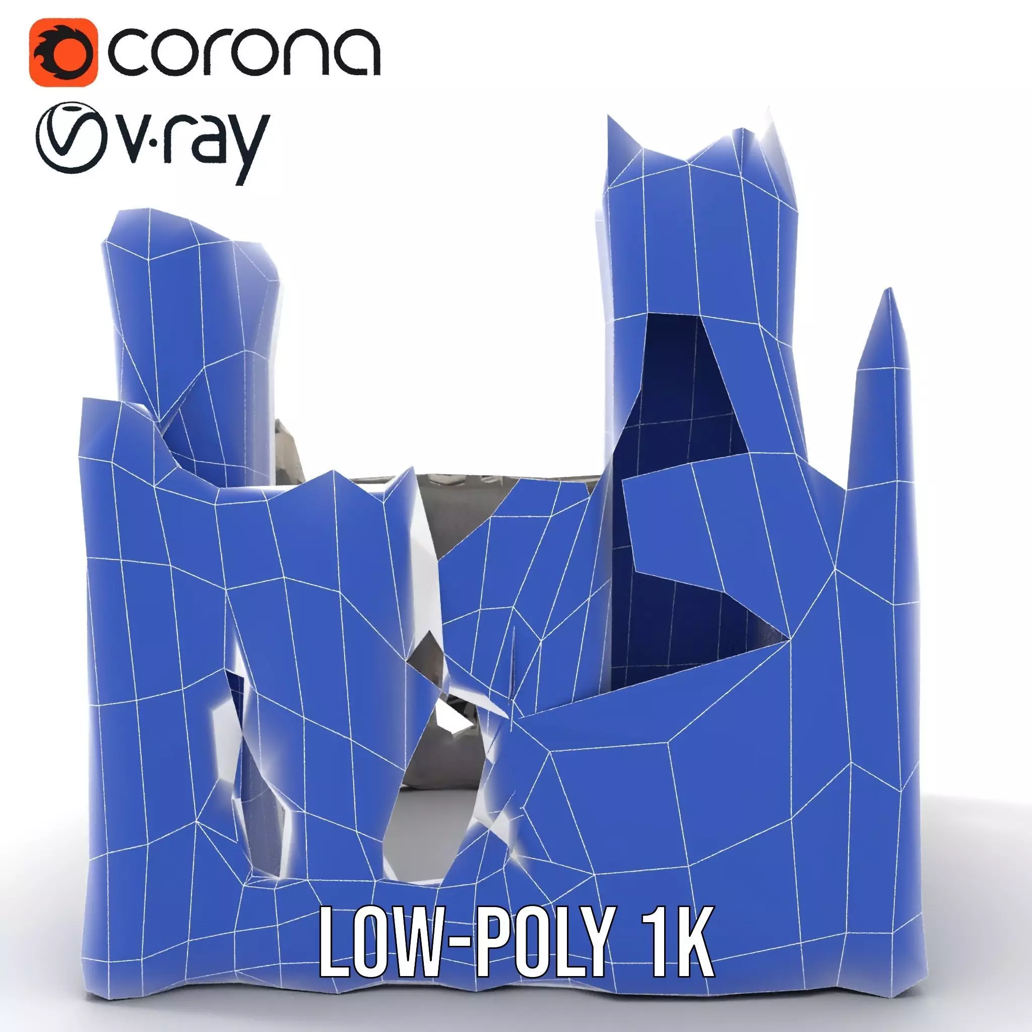 Medieval Stone Castle model pack Low-poly 3D model_24