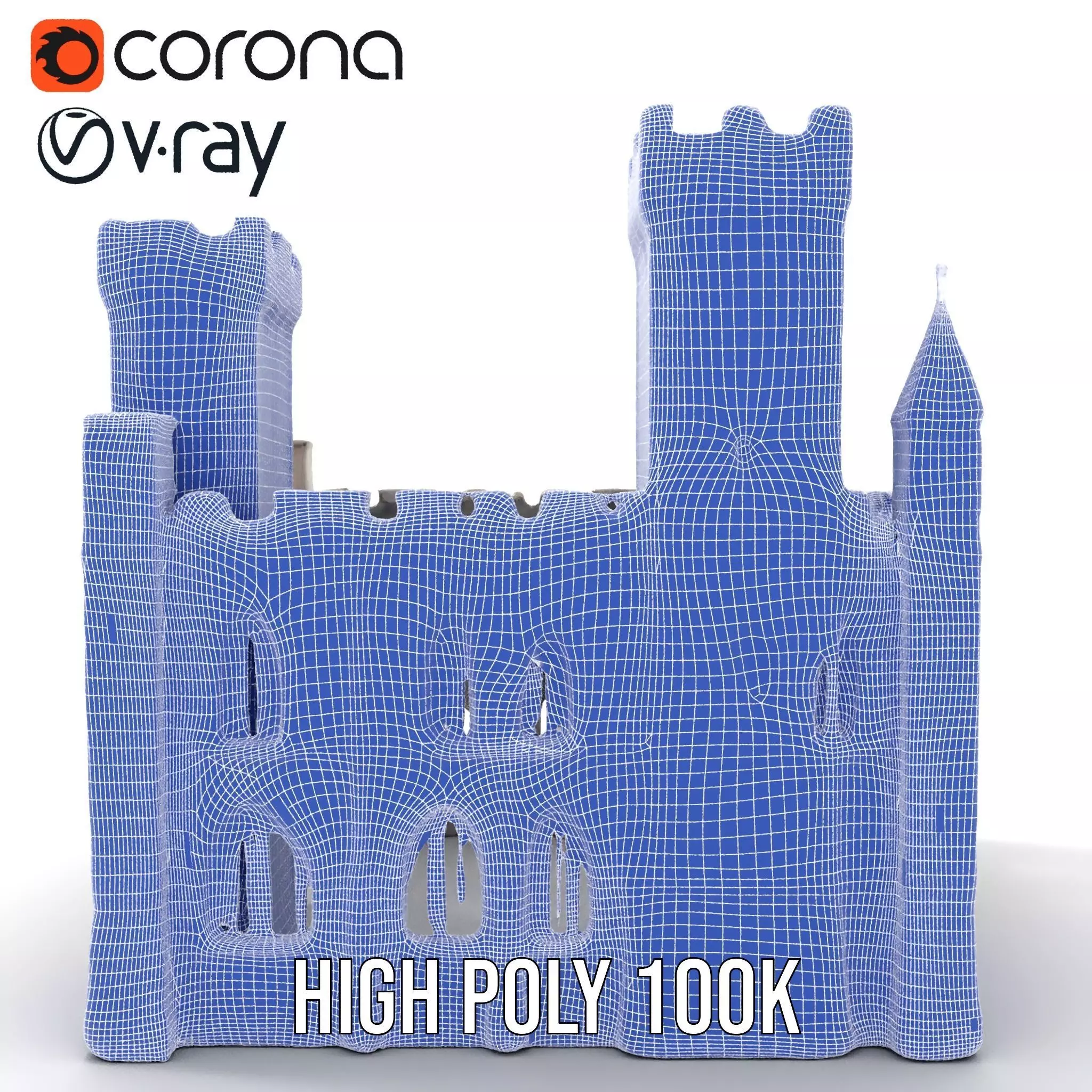 Medieval Stone Castle model pack Low-poly 3D model_34