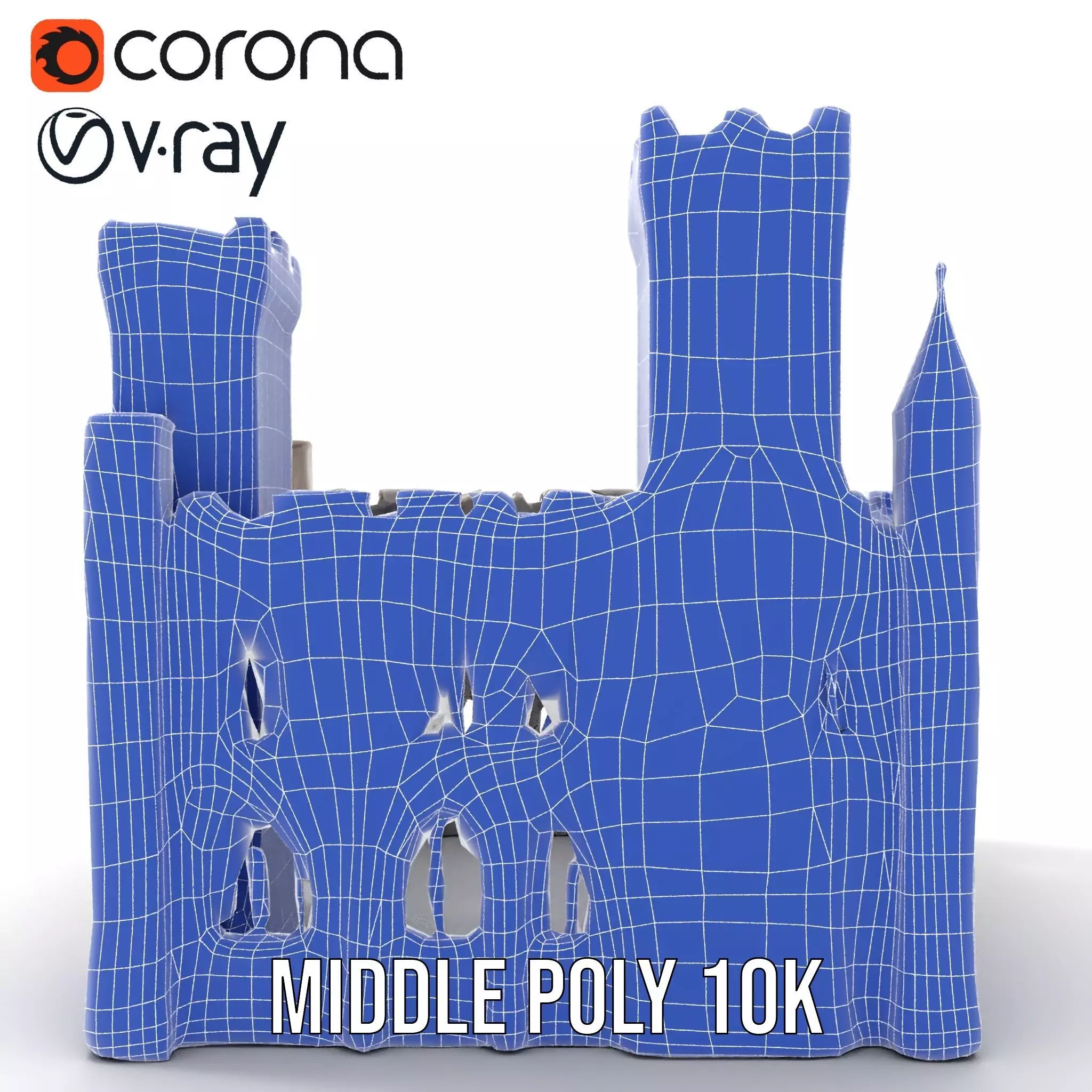Medieval Stone Castle model pack Low-poly 3D model_17