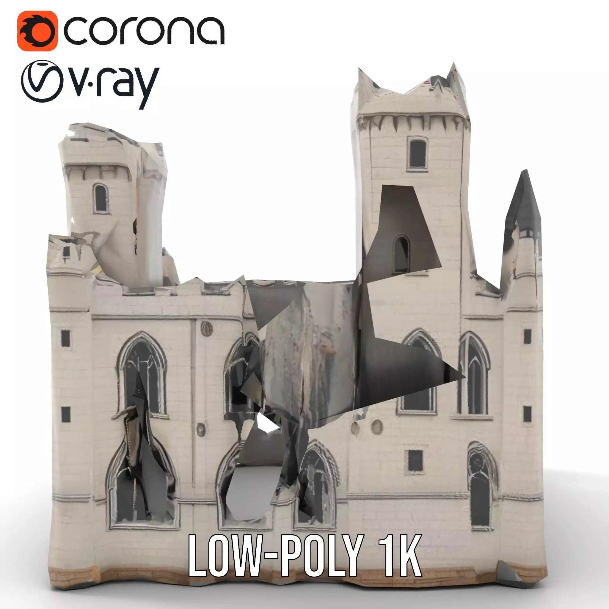 Medieval Stone Castle model pack Low-poly 3D model_18
