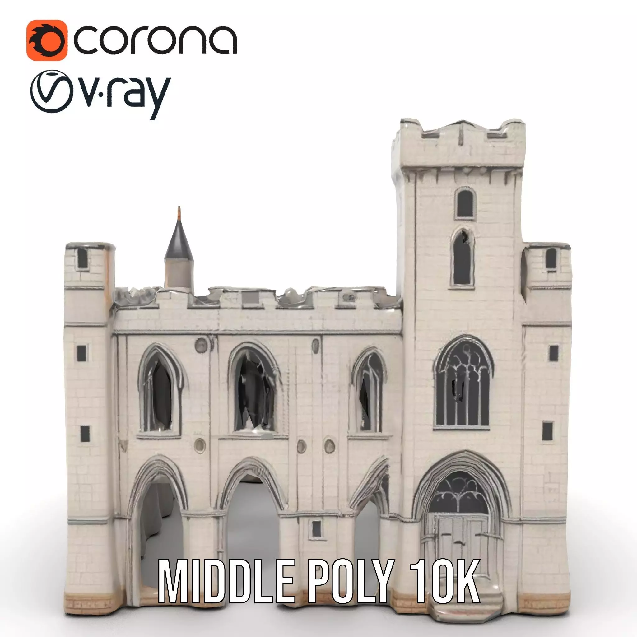 Medieval Stone Castle model pack Low-poly 3D model_23