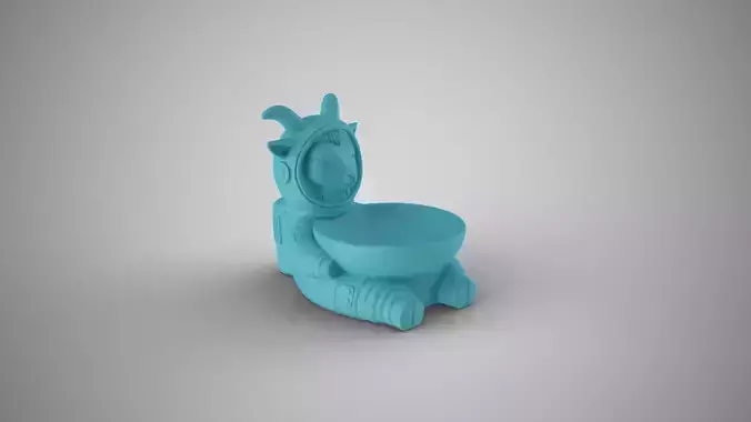 Goat Astronaut Soap Dish 3D print model