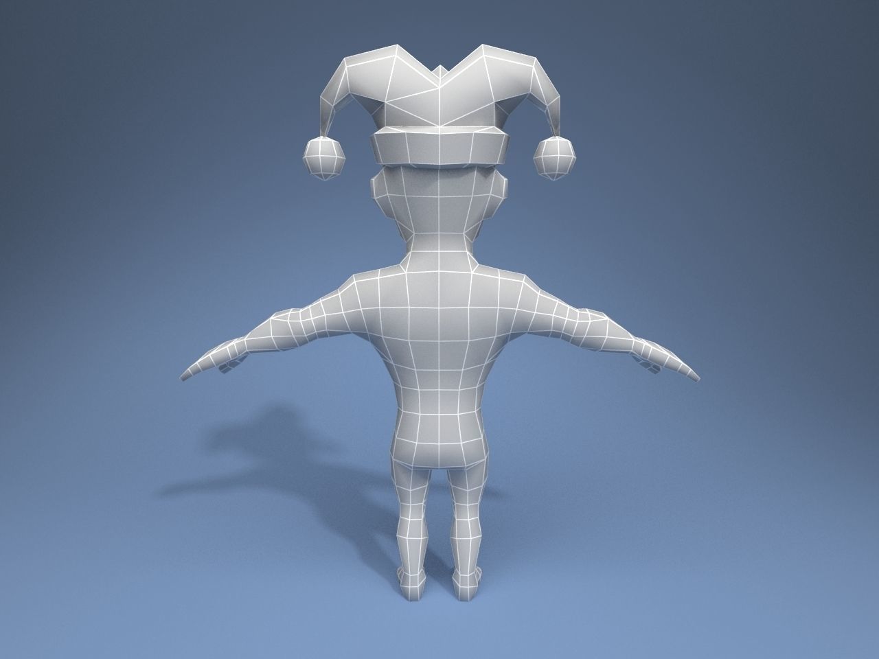 Medieval character jester 04 Low-poly 3D model_12