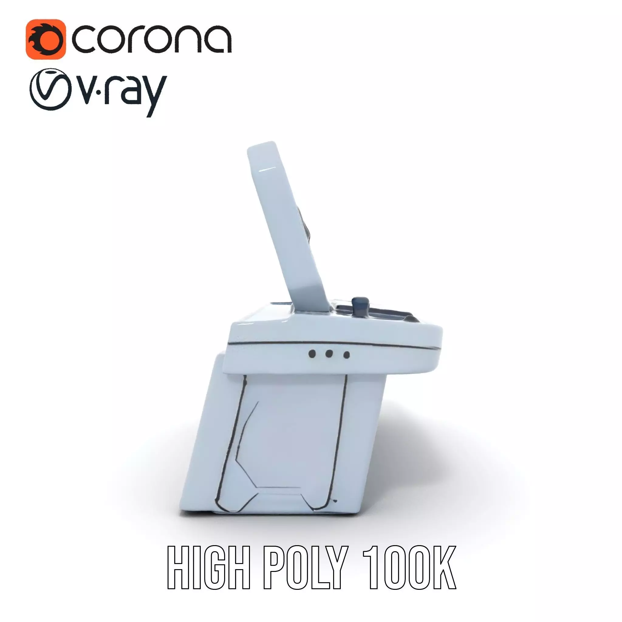 Cyber Control Console model pack Low-poly 3D model_23