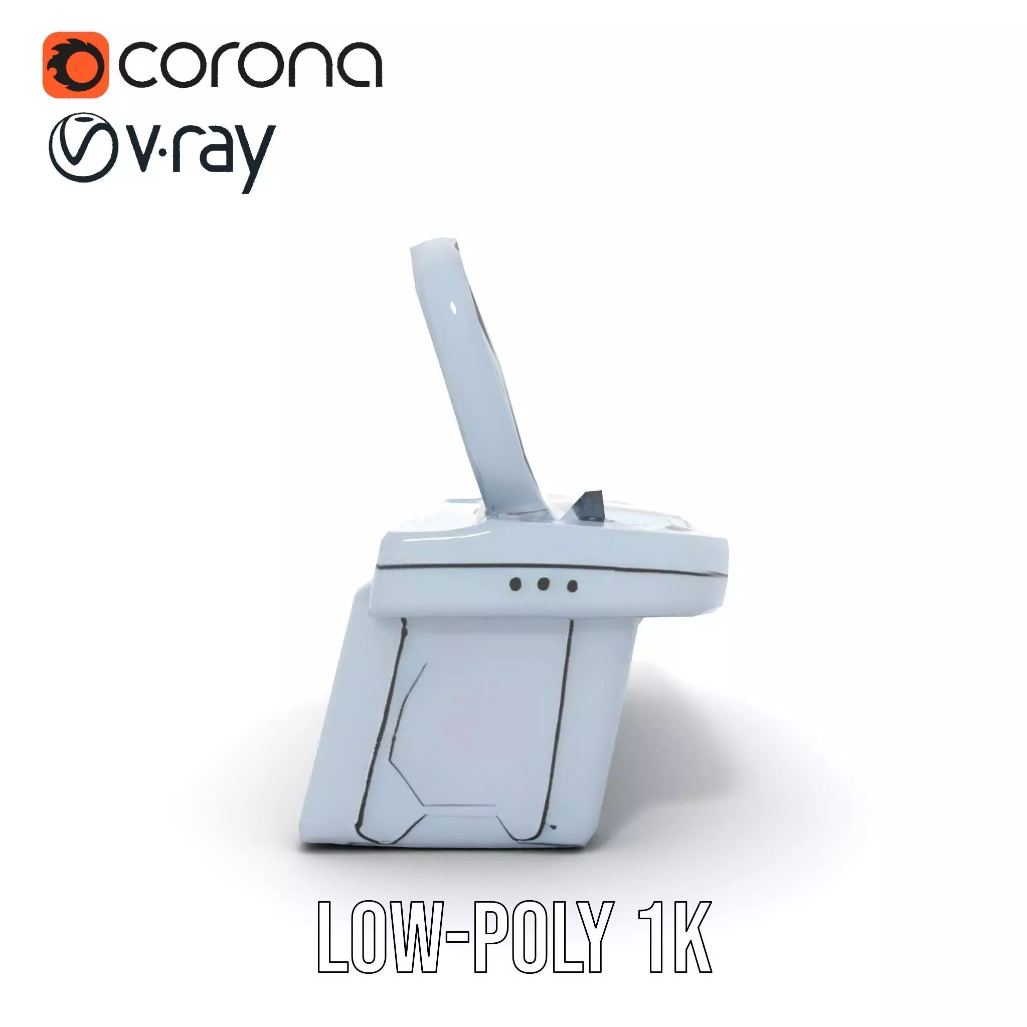 Cyber Control Console model pack Low-poly 3D model_7