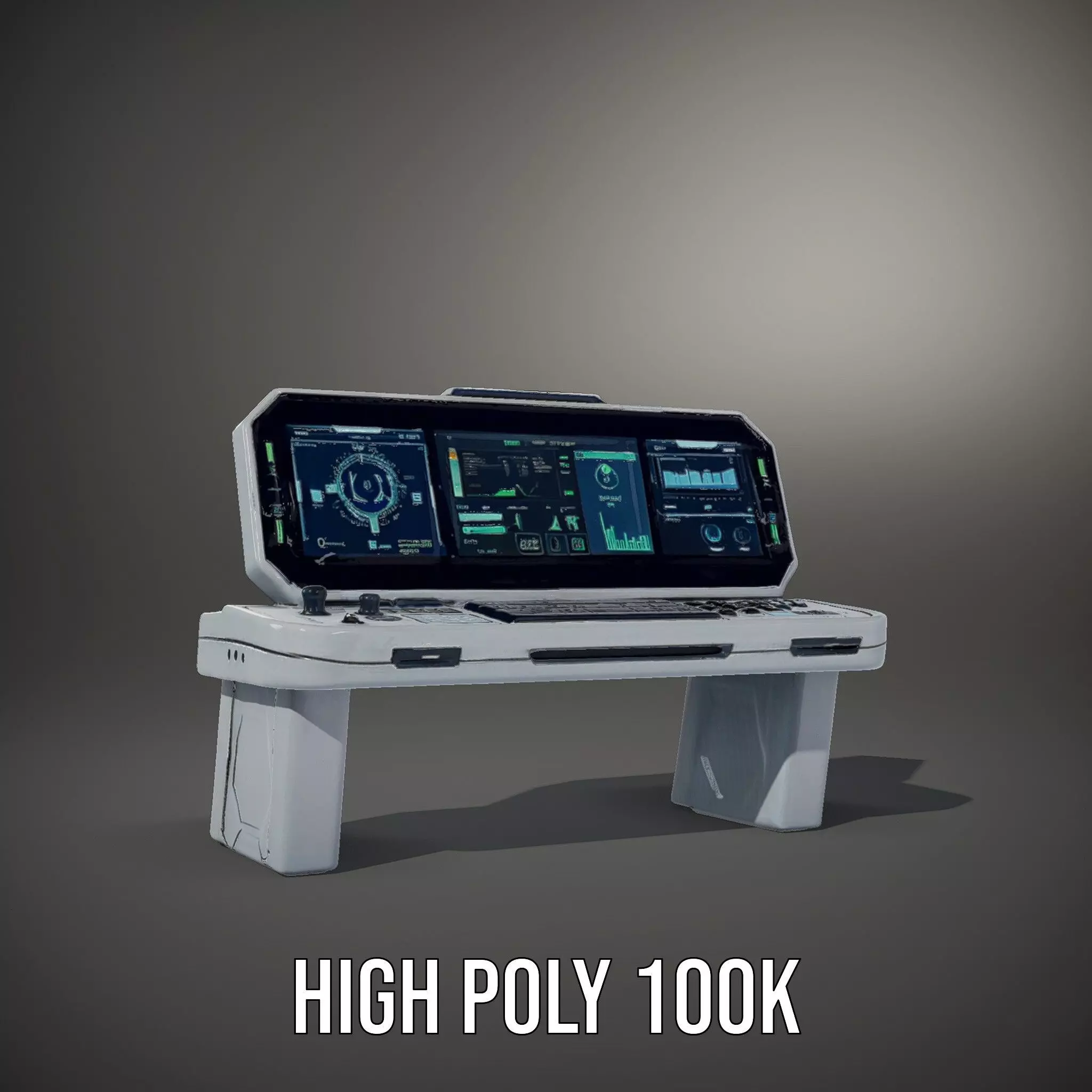 Cyber Control Console model pack Low-poly 3D model_10
