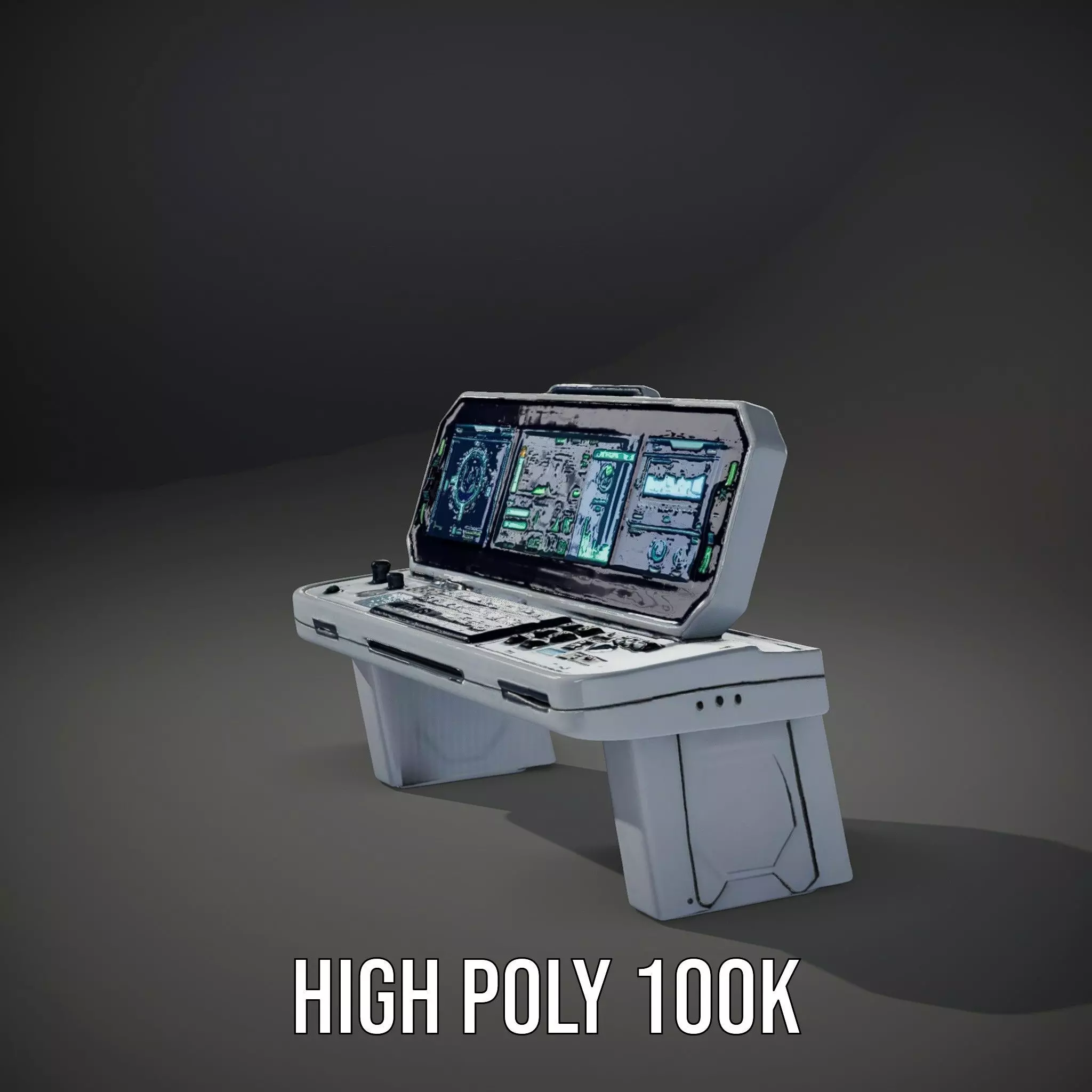 Cyber Control Console model pack Low-poly 3D model_8