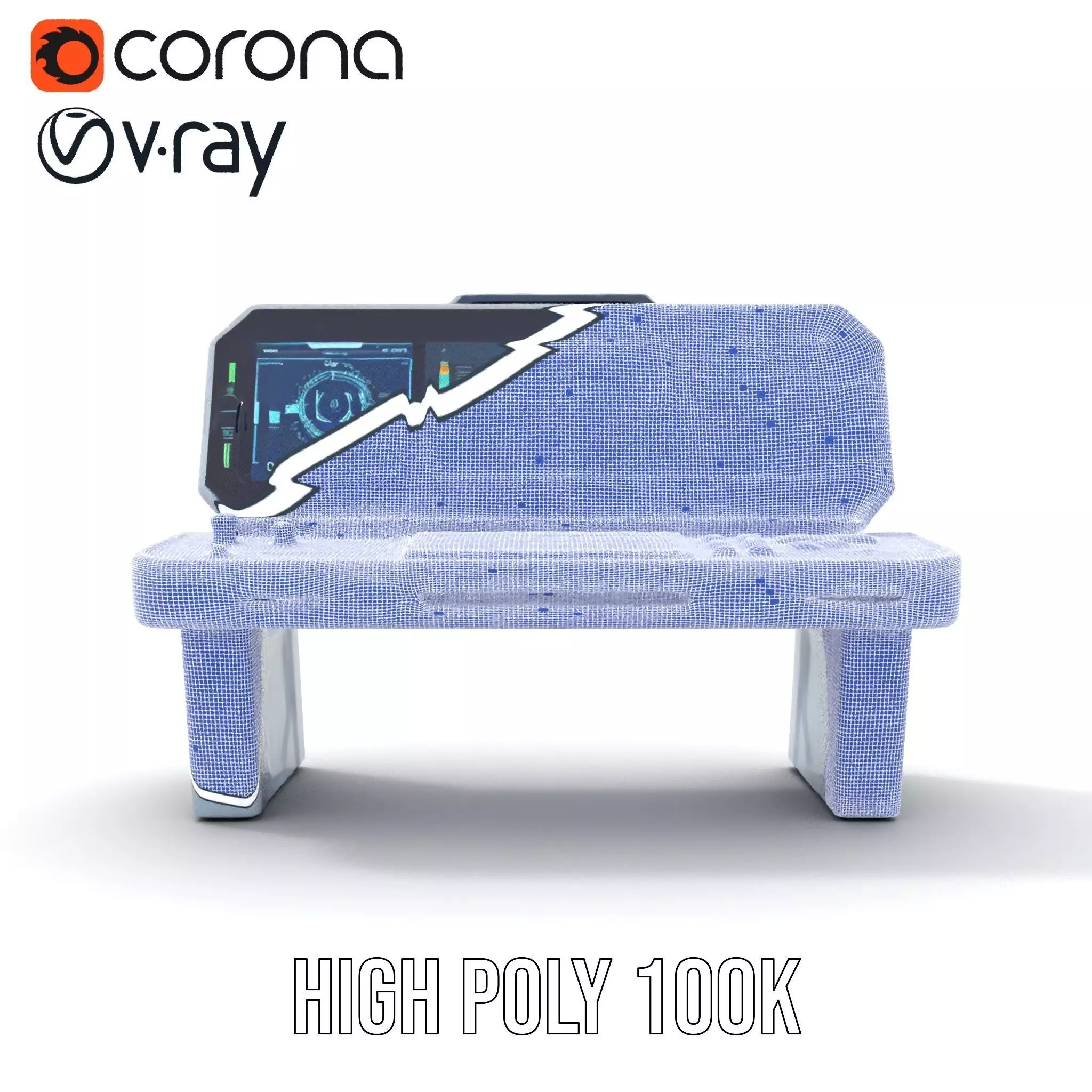 Cyber Control Console model pack Low-poly 3D model_34