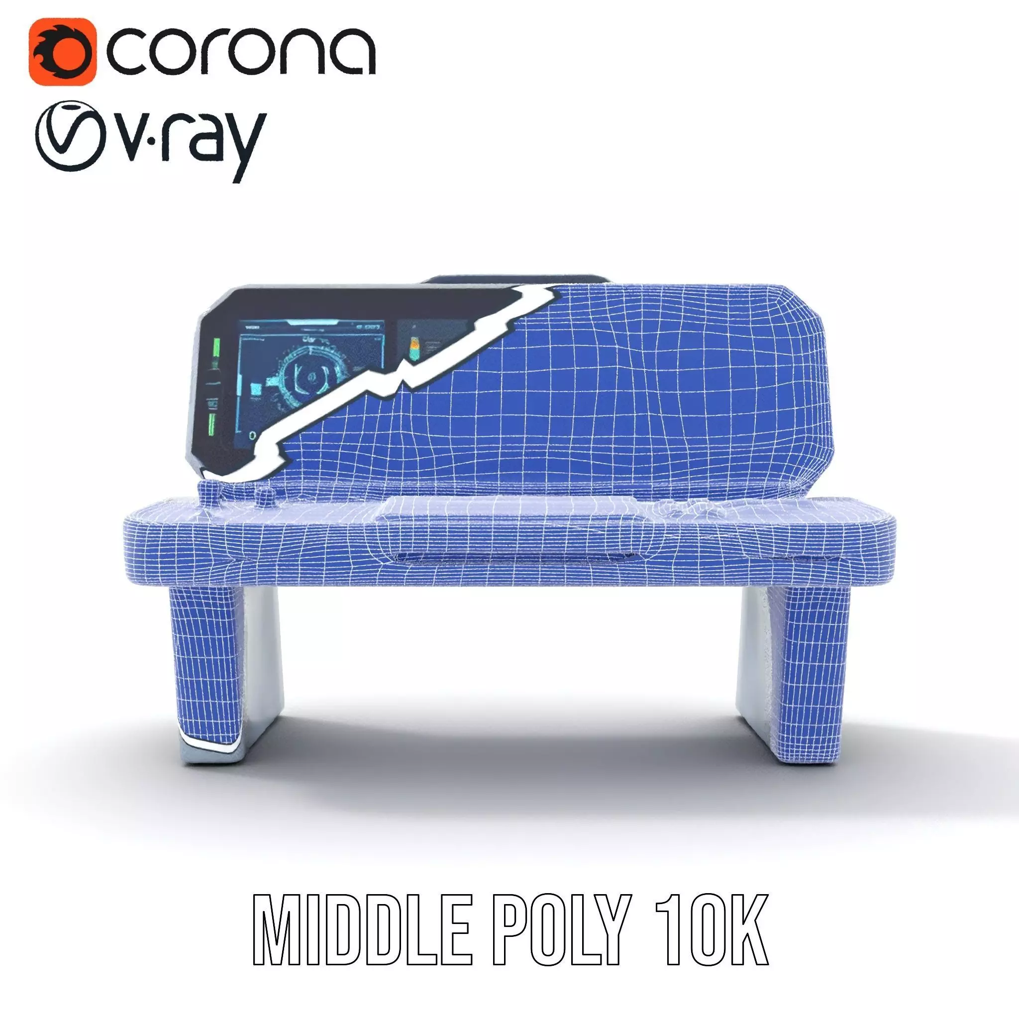 Cyber Control Console model pack Low-poly 3D model_18