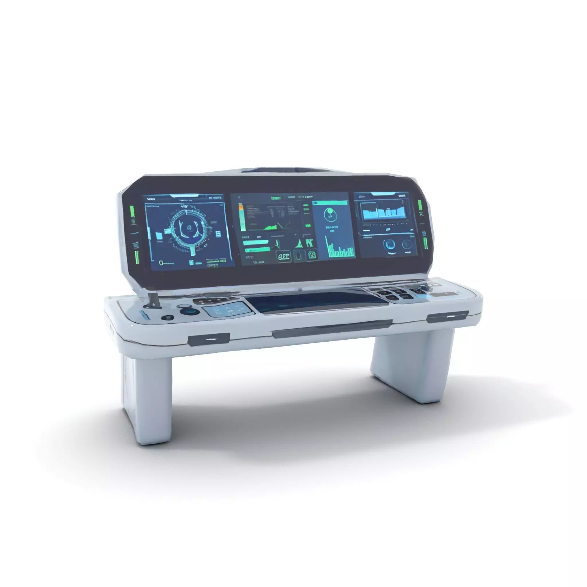 Cyber Control Console model pack Low-poly 3D model_9