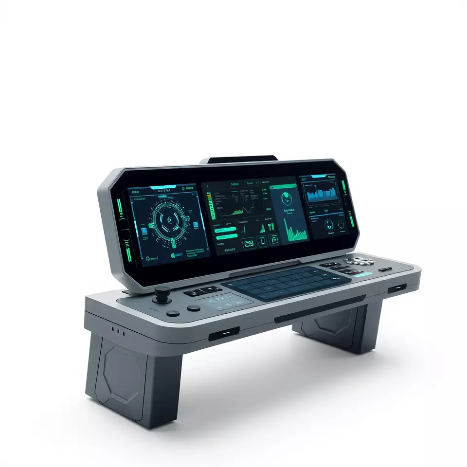 Cyber Control Console model pack Low-poly 3D model_2