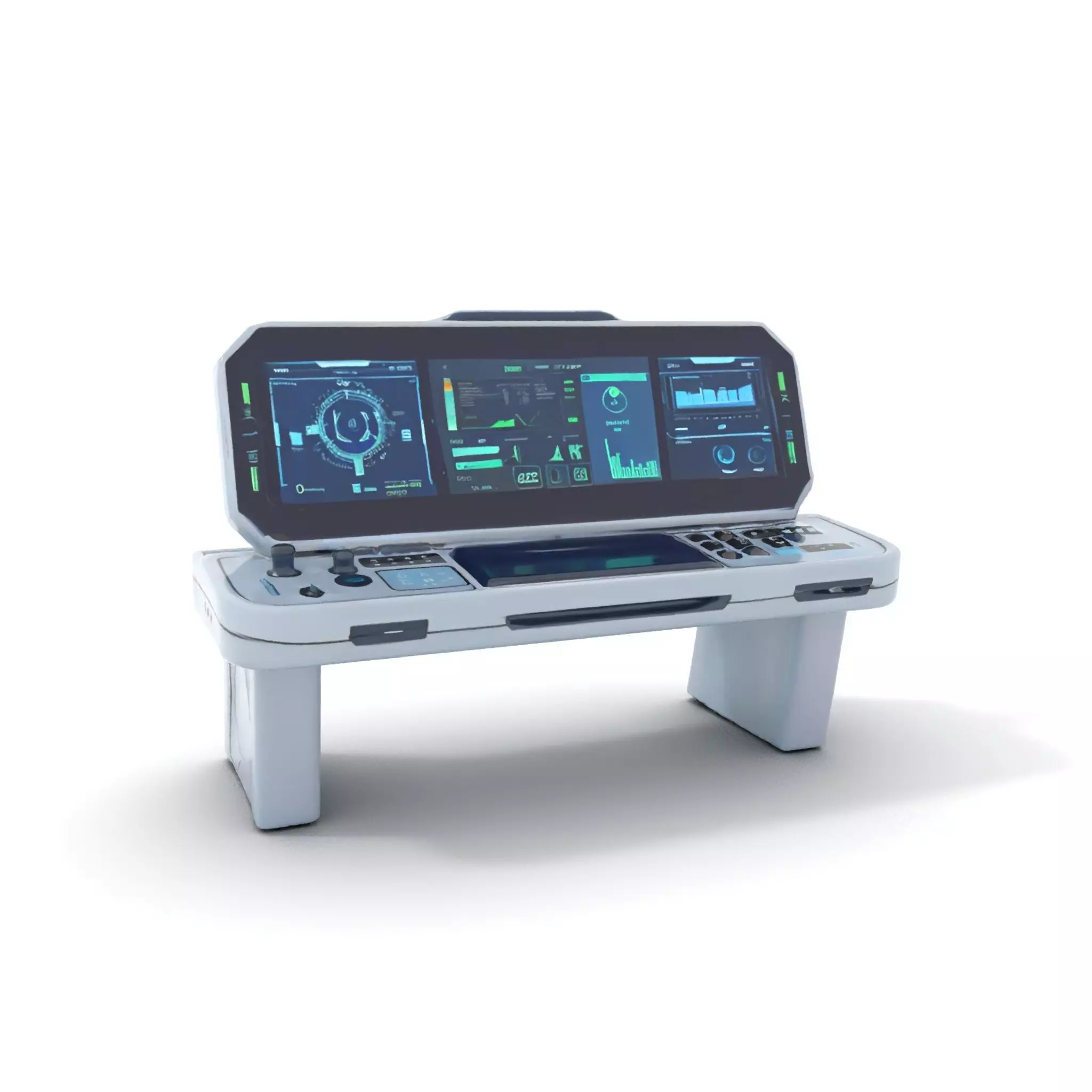 Cyber Control Console model pack Low-poly 3D model_6