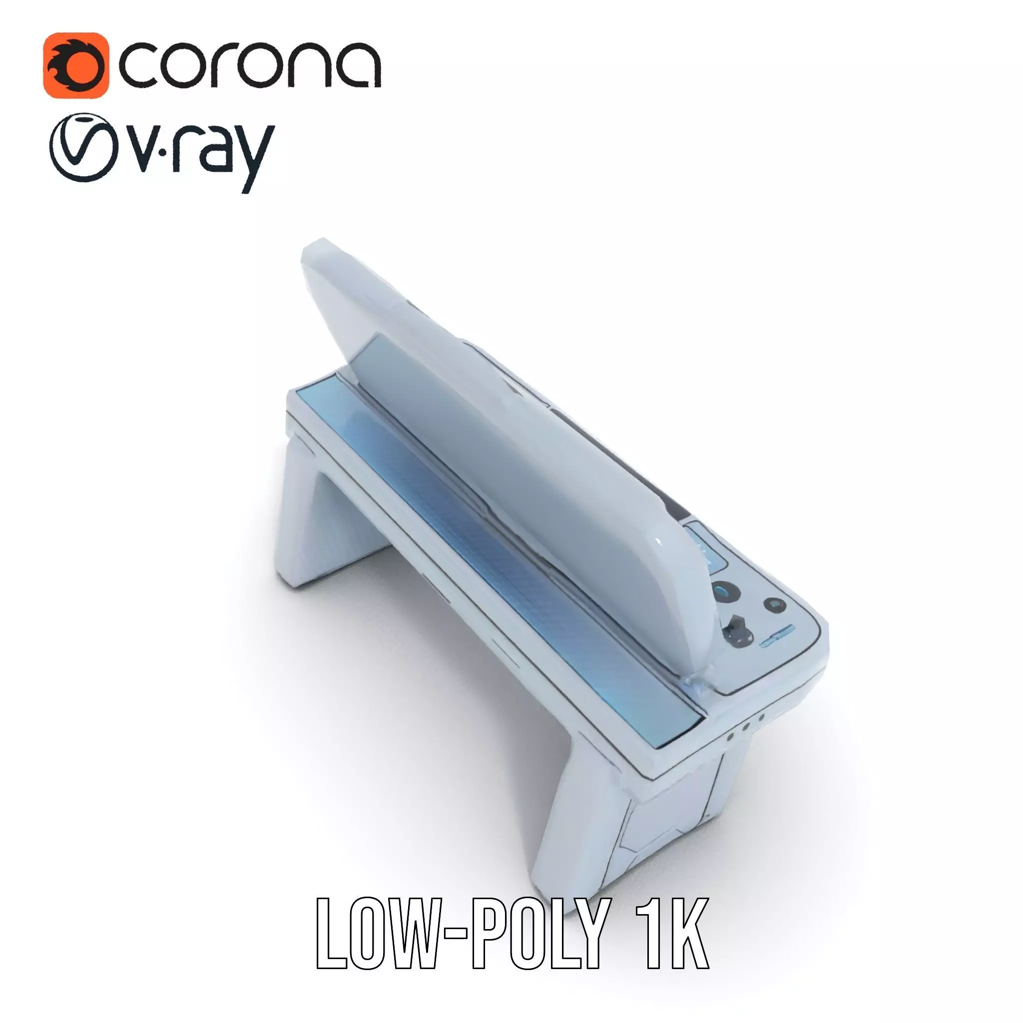 Cyber Control Console model pack Low-poly 3D model_12