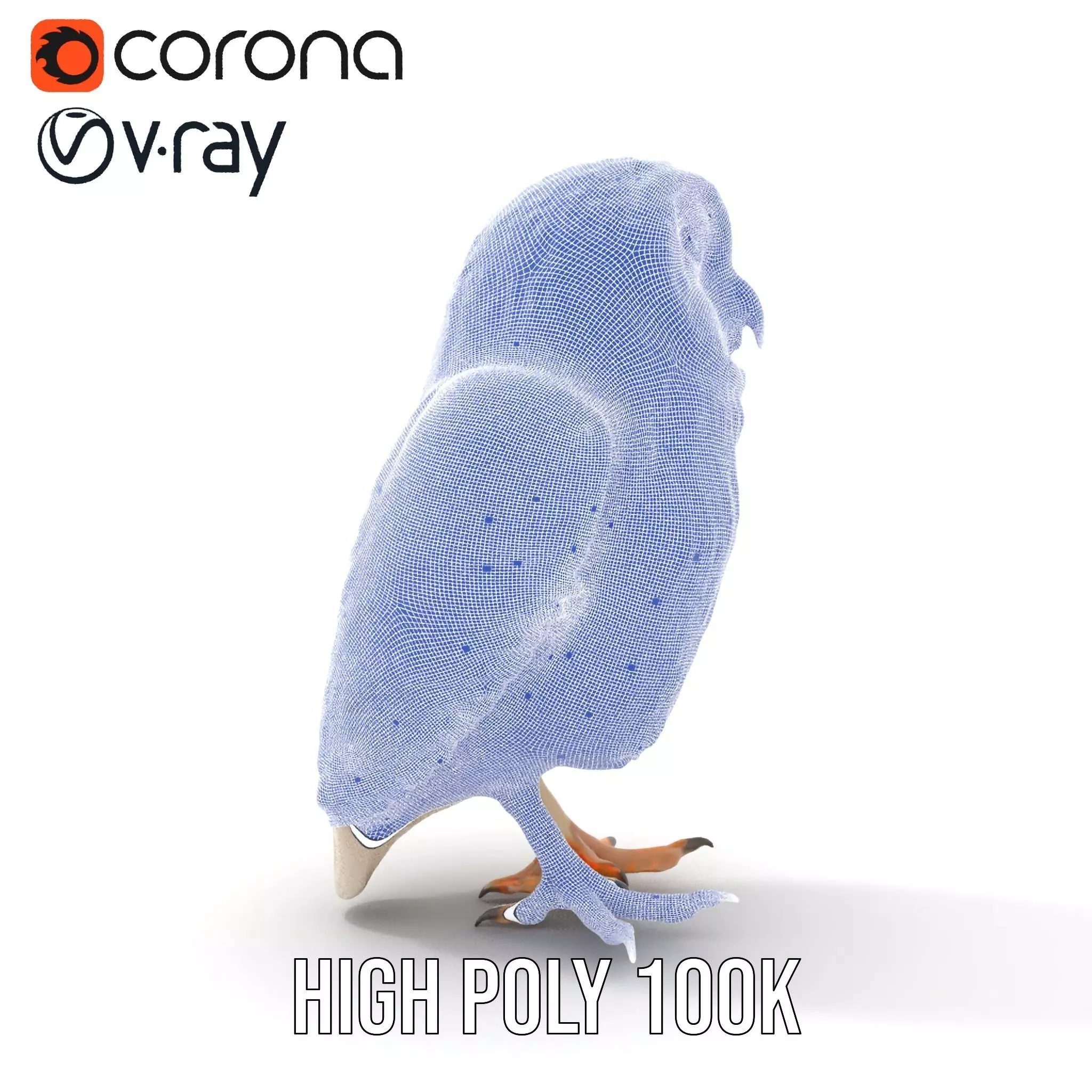 Spotted Owl Figurine model pack Low-poly 3D model_32