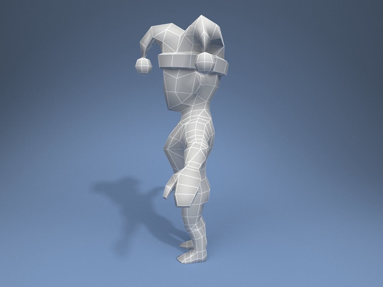 Medieval character jester 05 Low-poly 3D model_10