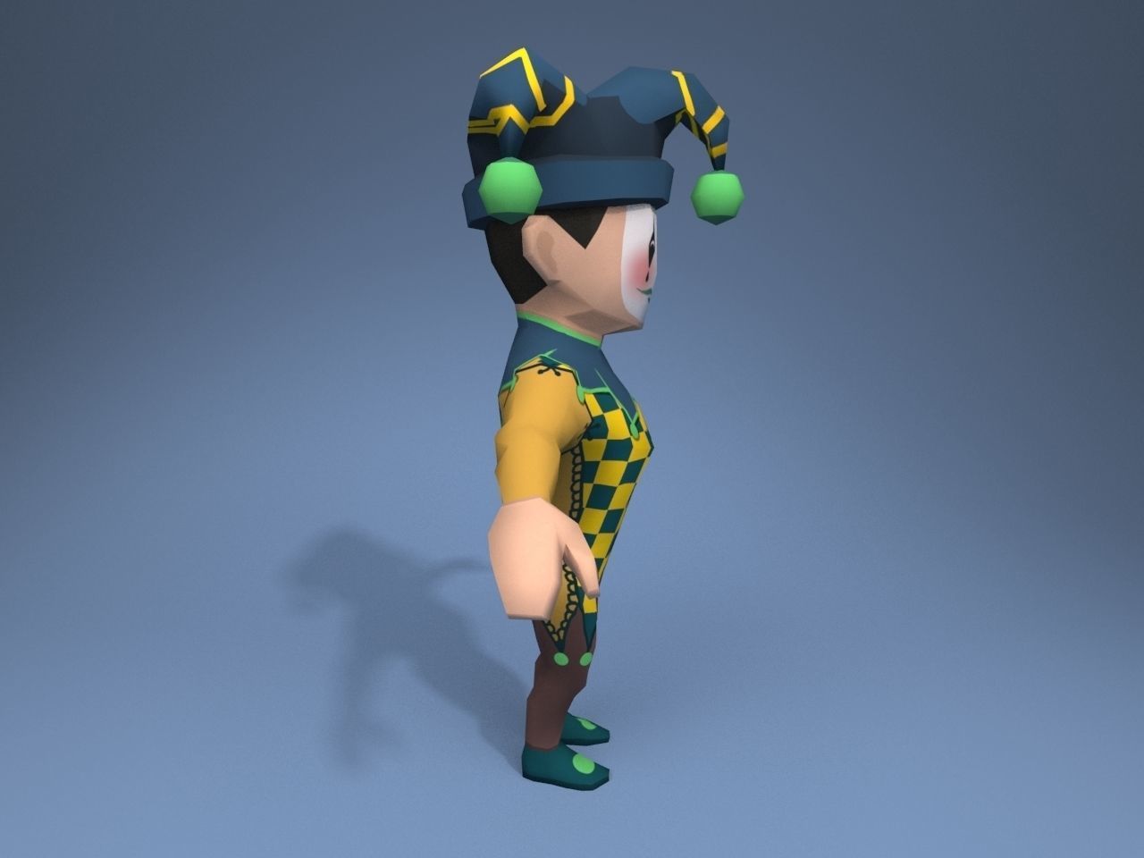 Medieval character jester 05 Low-poly 3D model_7