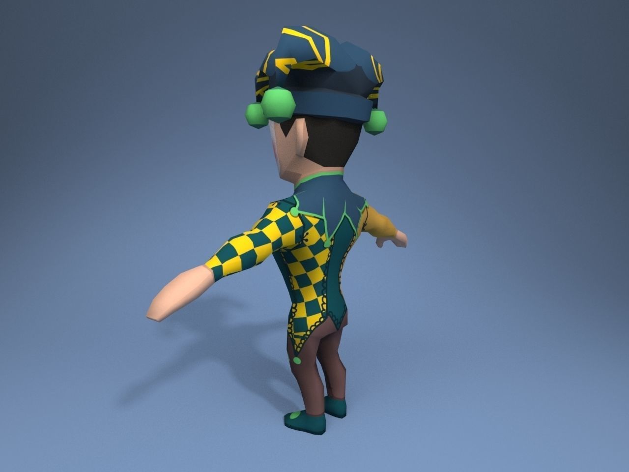 Medieval character jester 05 Low-poly 3D model_4