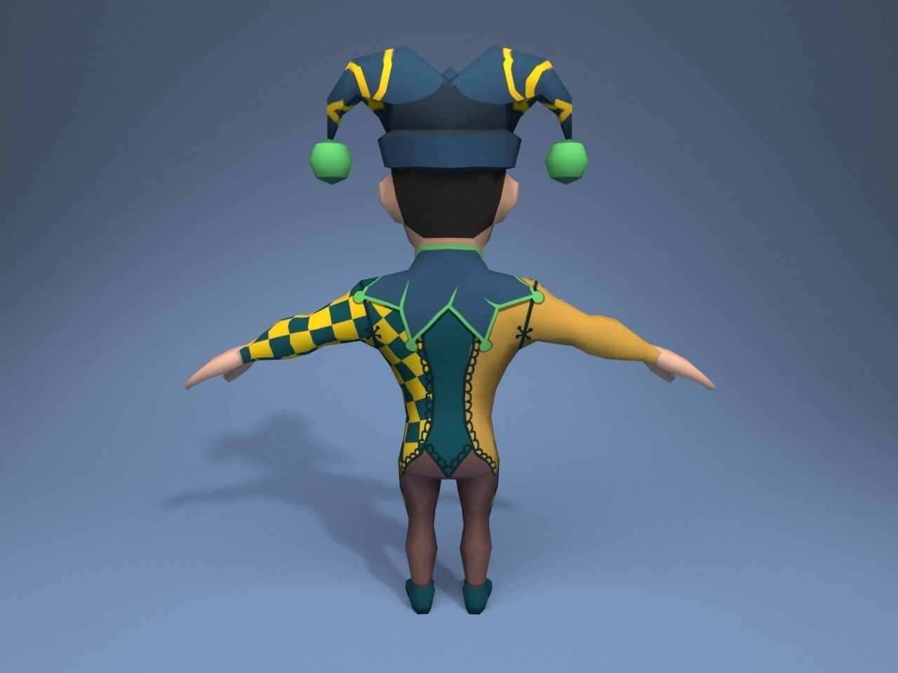 Medieval character jester 05 Low-poly 3D model_5