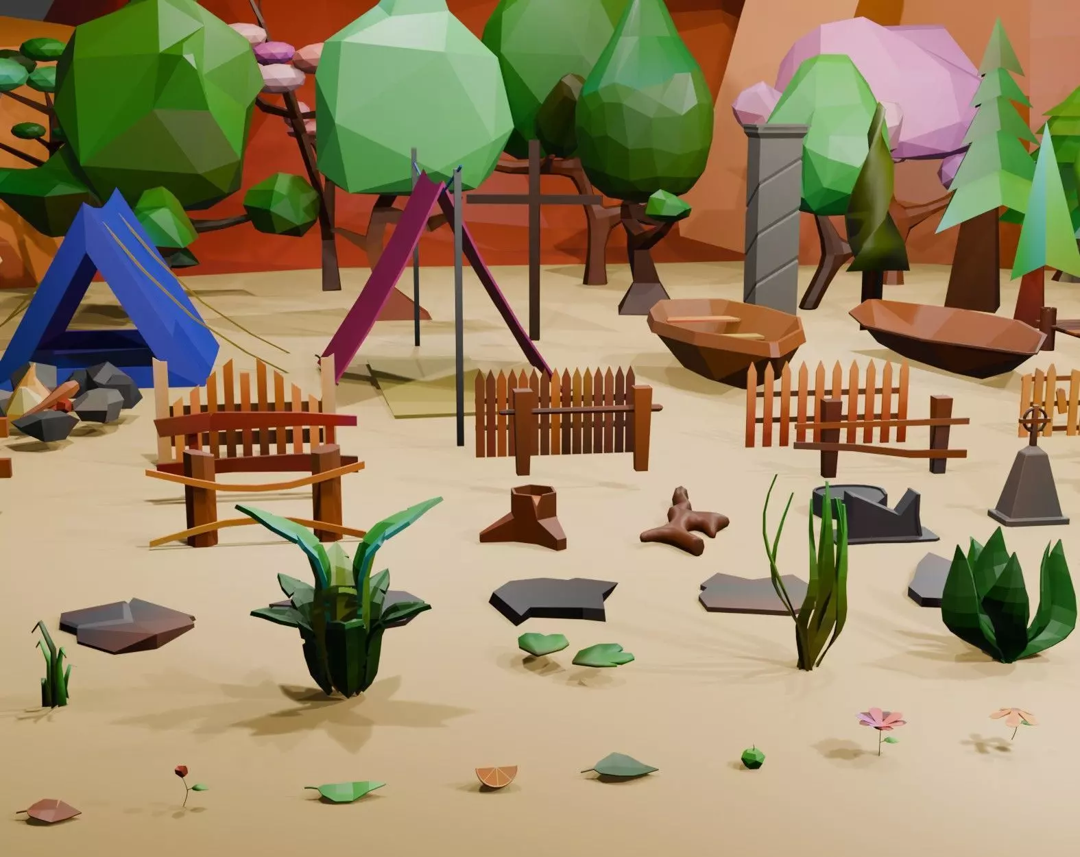 3D Low Poly pack landscape Low-poly 3D model_2