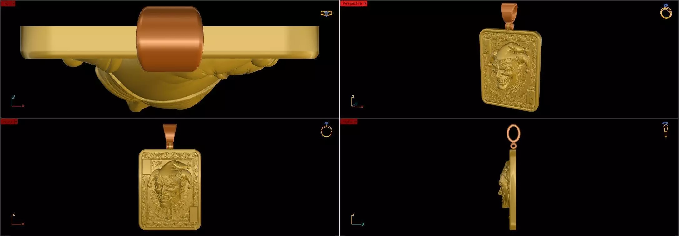 Joker Pendant 3D print model_7