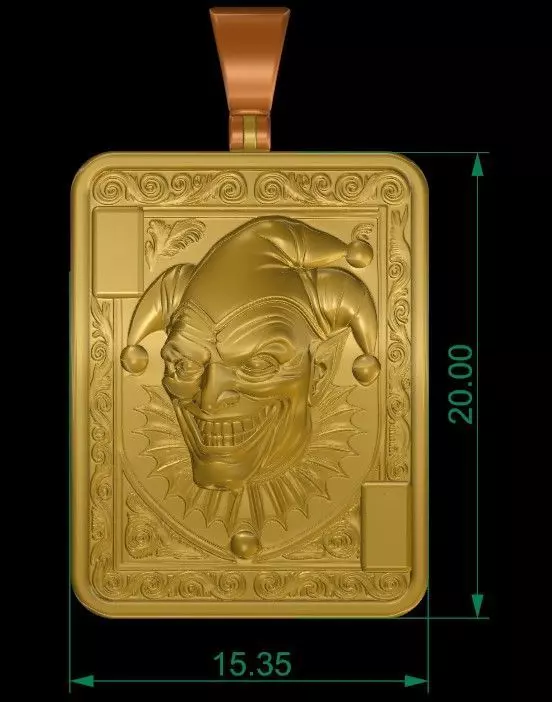 Joker Pendant 3D print model_4