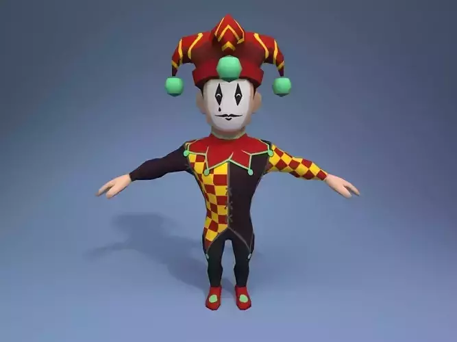 Medieval character jester 06 Low-poly 3D model