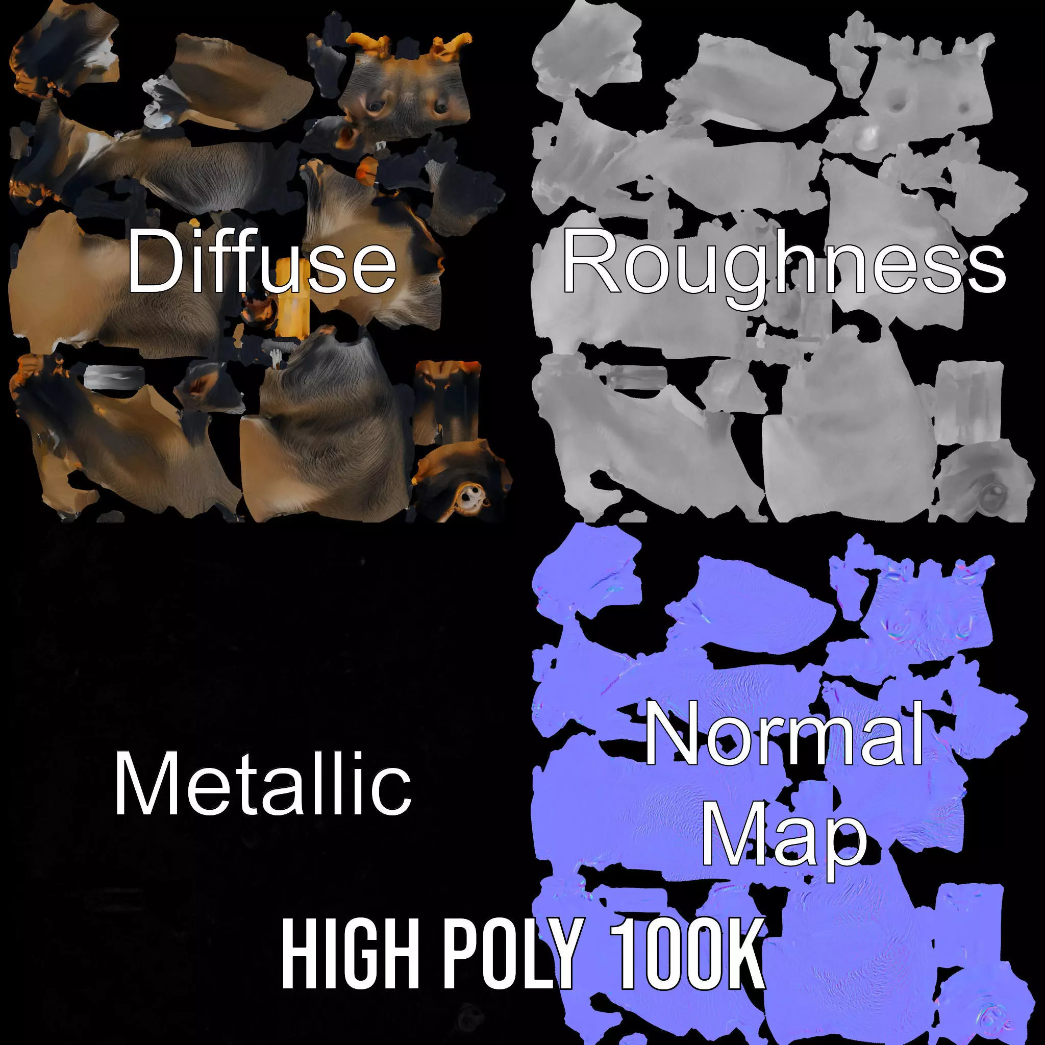 Wild Boar Detailed model pack Low-poly 3D model_3