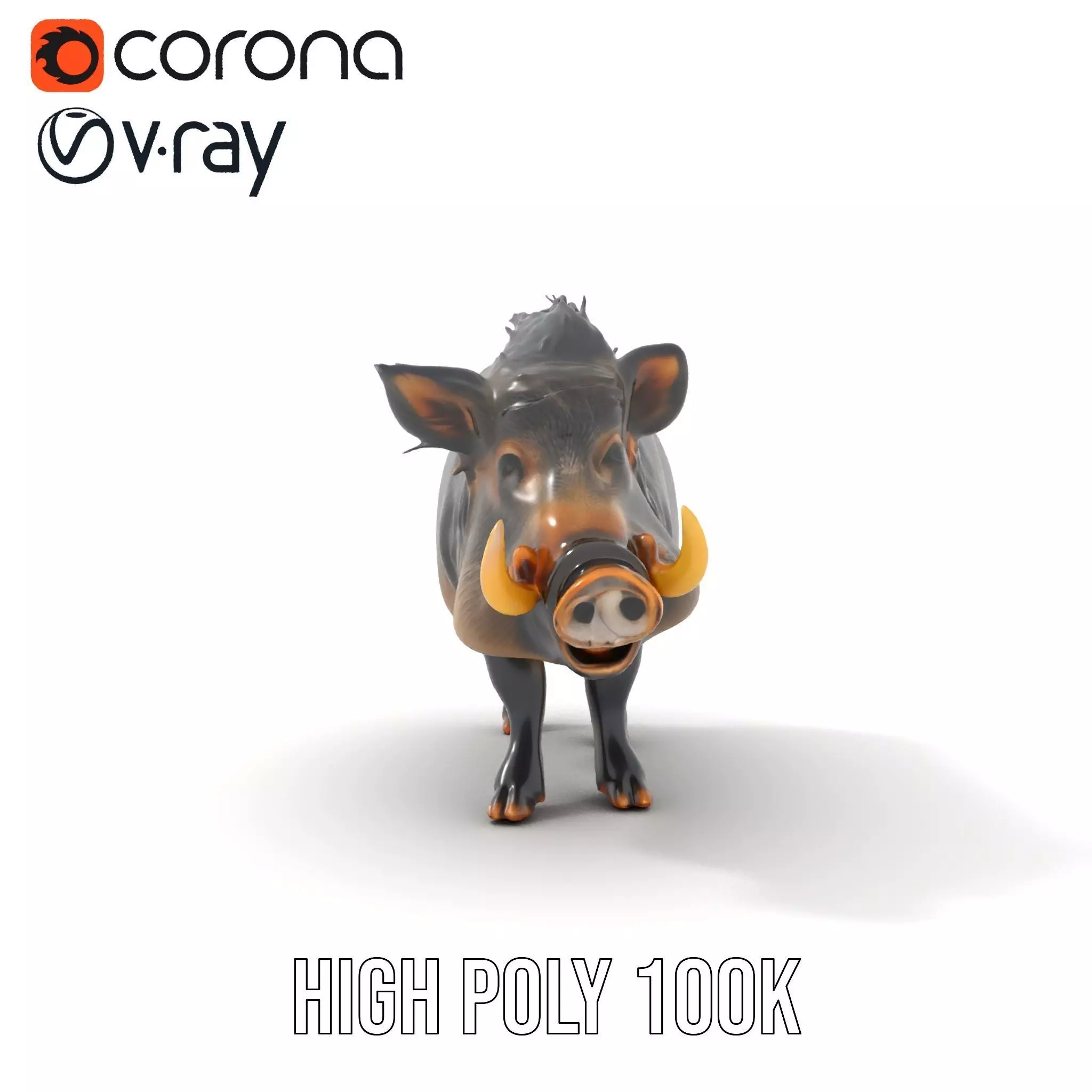 Wild Boar Detailed model pack Low-poly 3D model_23