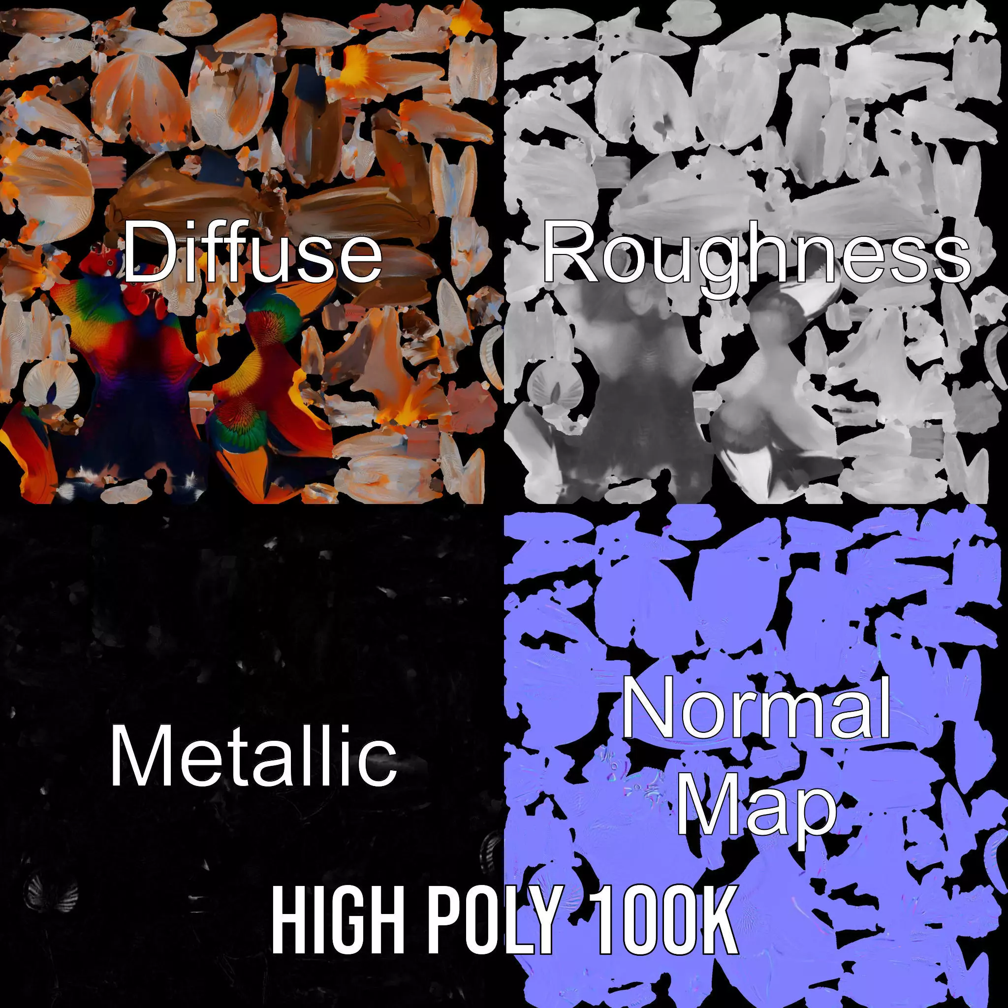 Vibrant Pheasant model pack Low-poly 3D model_3