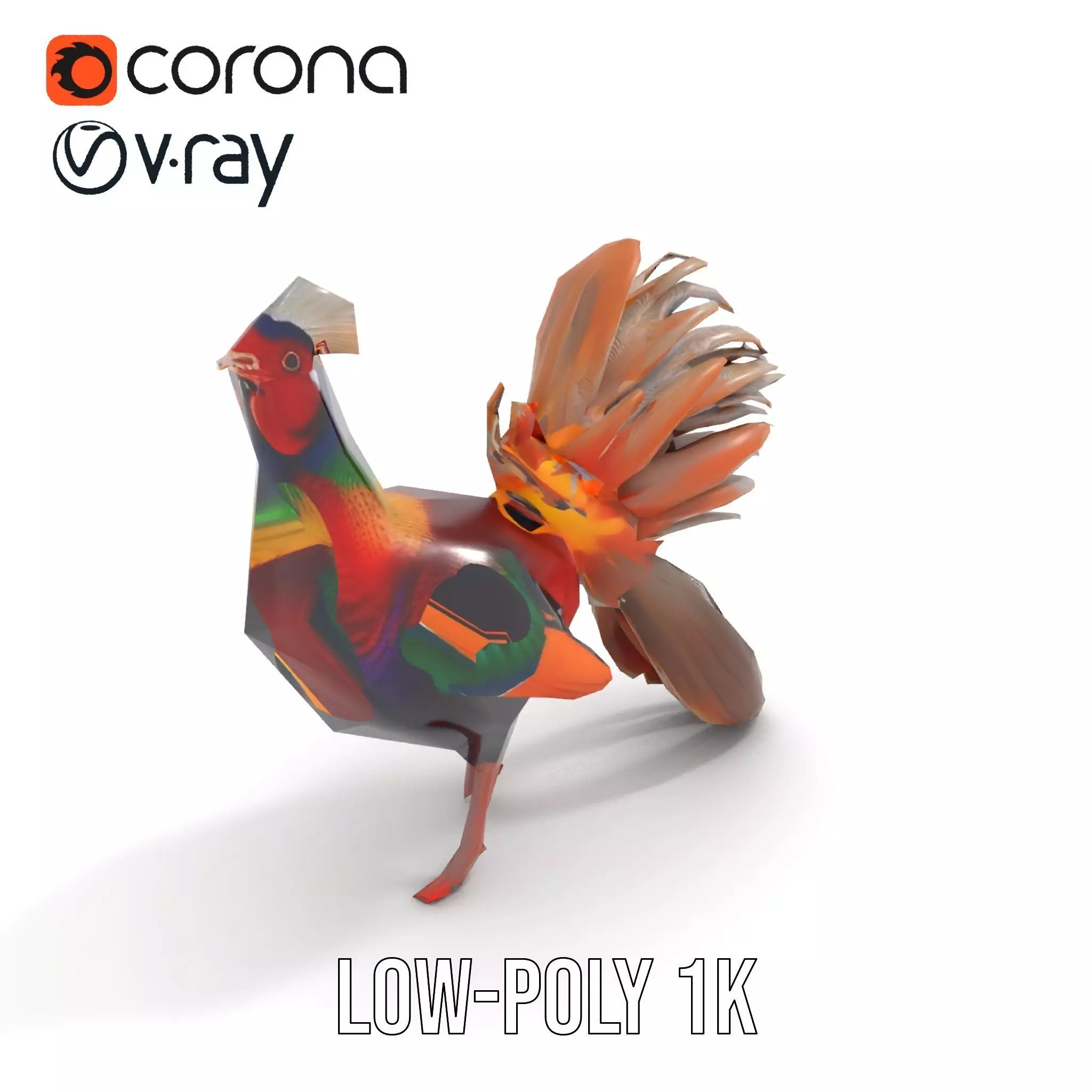 Vibrant Pheasant model pack Low-poly 3D model_9